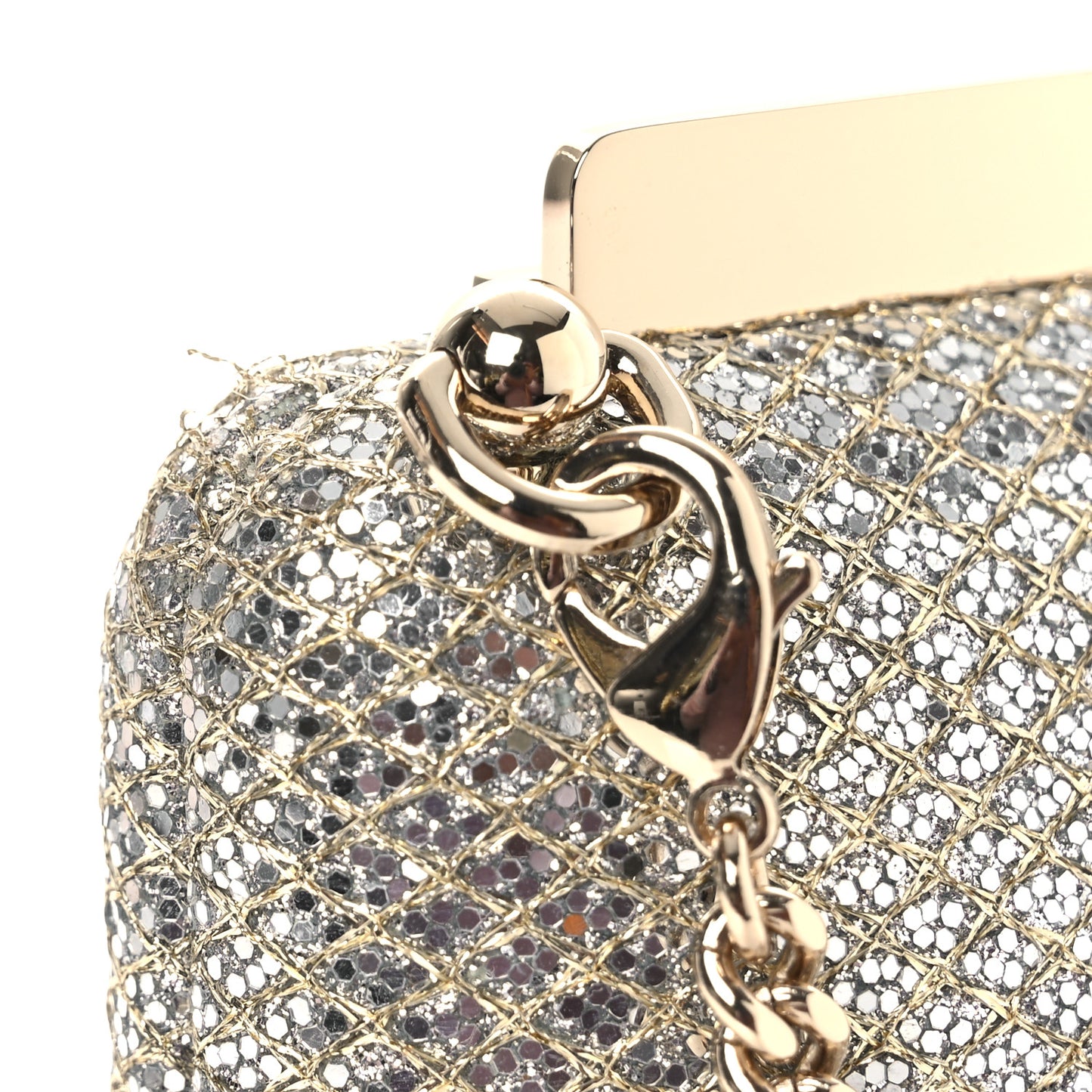 Glitter Ellipse Clutch Champagne