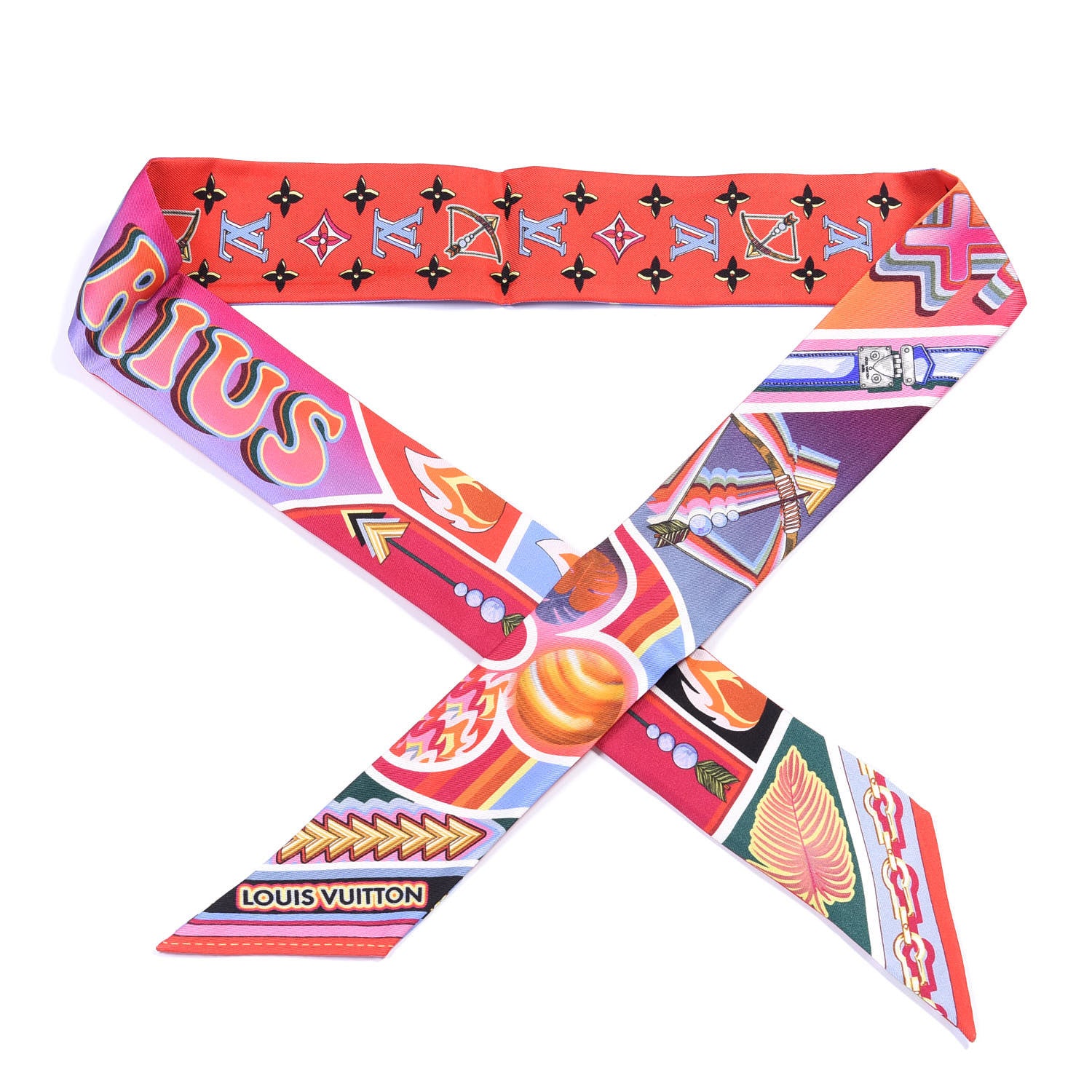 Louis Vuitton Silk Astro Sagittarius BB Bandeau Red 1 of 3