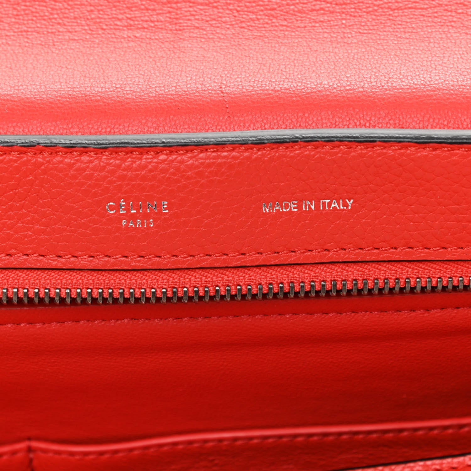Celine Drummed Calfskin Suede Large Trapeze Vermillion 6 of 17