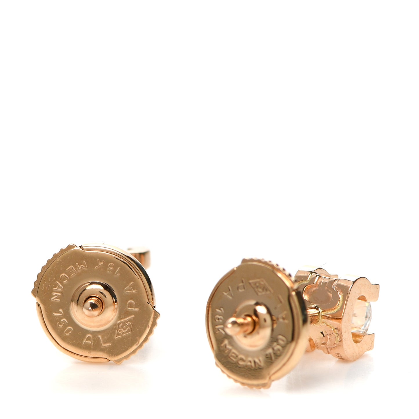 18K Pink Gold Diamond .46ctw C De Cartier Earrings