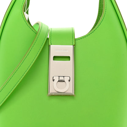 Salvatore Ferragamo Soft Calfskin Mini Gancini Hobo Lime 7 of 9