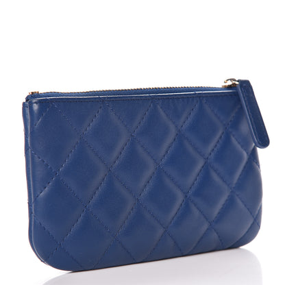 Chanel Lambskin Quilted Small Cosmetic Case Dark Blue 3 of 11