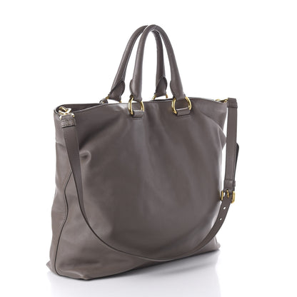 Prada Soft Calf Shopping Tote Bambu 3 of 9