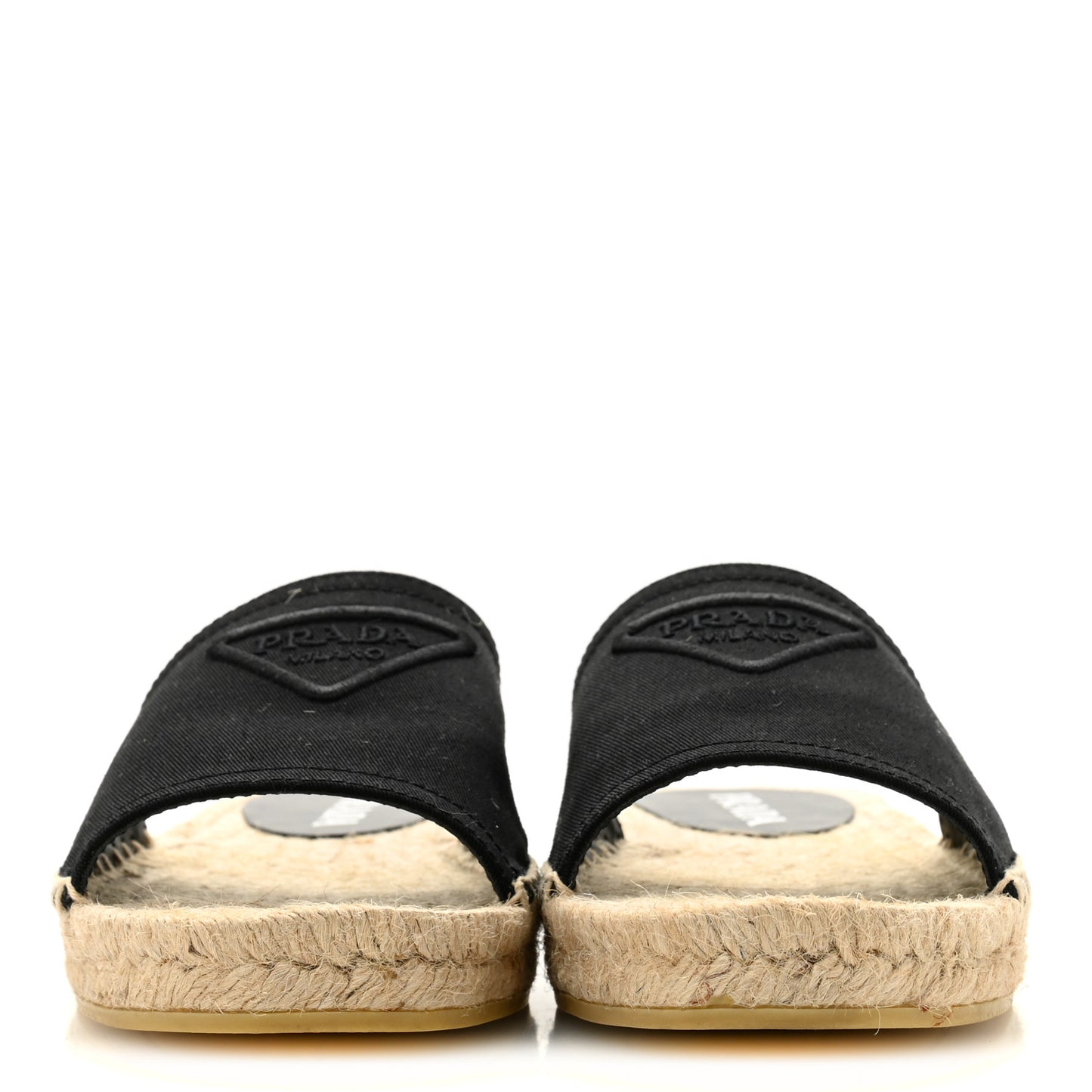 Canvas Gabardine Triangle Logo Espadrilles Sandals 37 Black