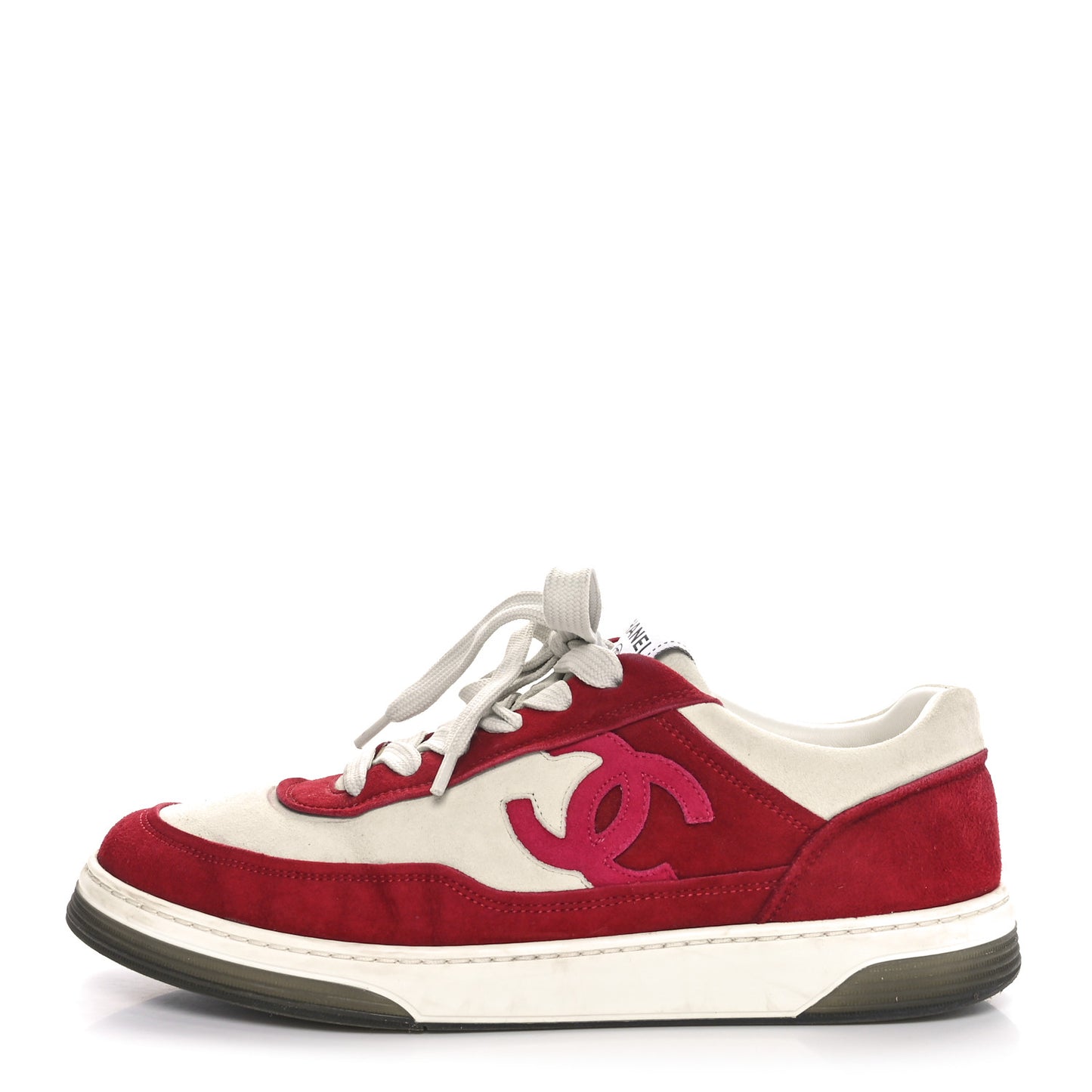 Suede Kidskin Womens CC Sneakers 40 Burgundy White