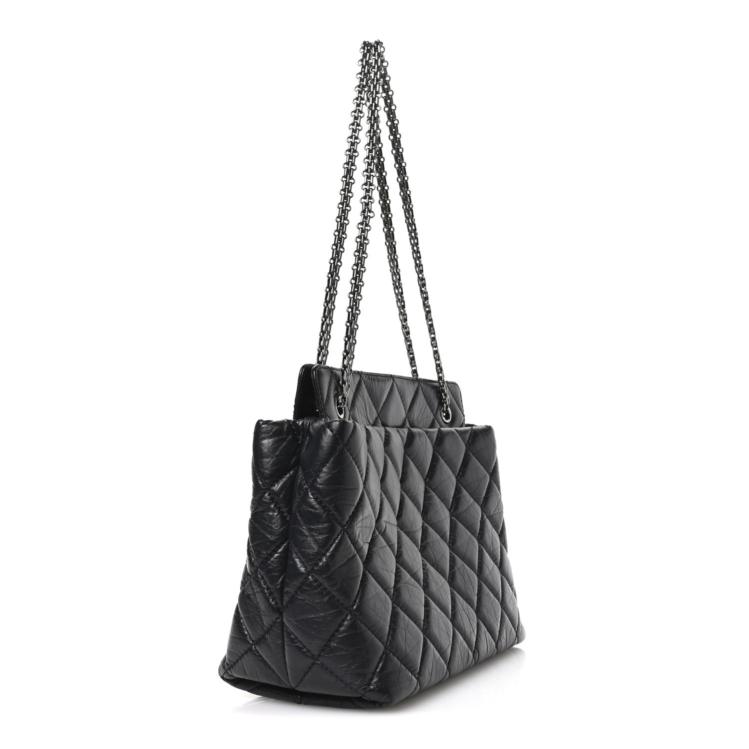 Chanel Aged Calfskin Quilted Reissue 2.55 Tote Black 3 of 11