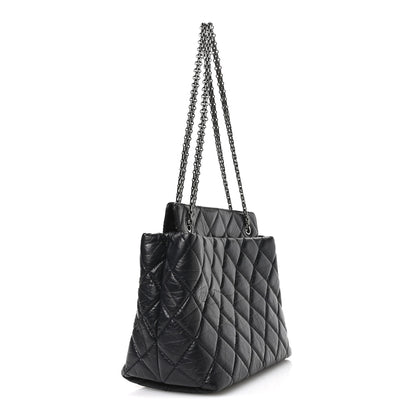 Chanel Aged Calfskin Quilted Reissue 2.55 Tote Black 3 of 11