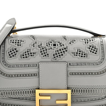 Fendi Nappa Apolo Floral Embroidered Chain Baguette Ghiaccio 7 of 13