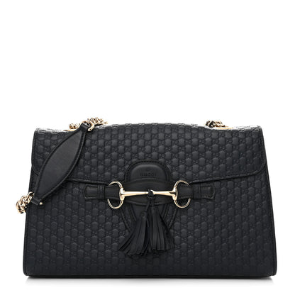 Gucci Microguccissima Medium Emily Chain Shoulder Bag Blue 1 of 13