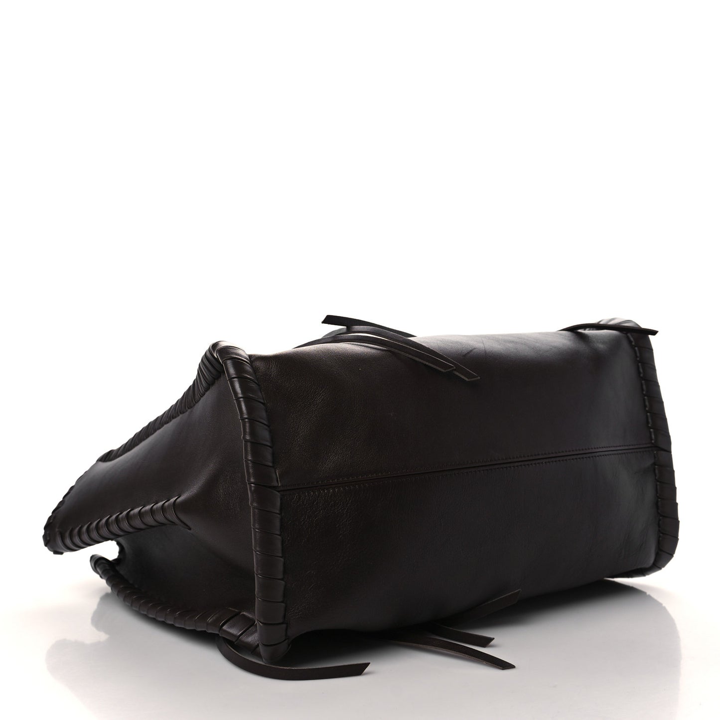 Calfskin Large Mony Tote Bold Brown