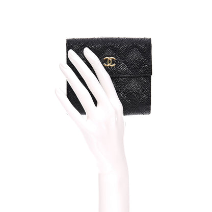Chanel Caviar Quilted Compact French Flap Wallet Black 2 of 8