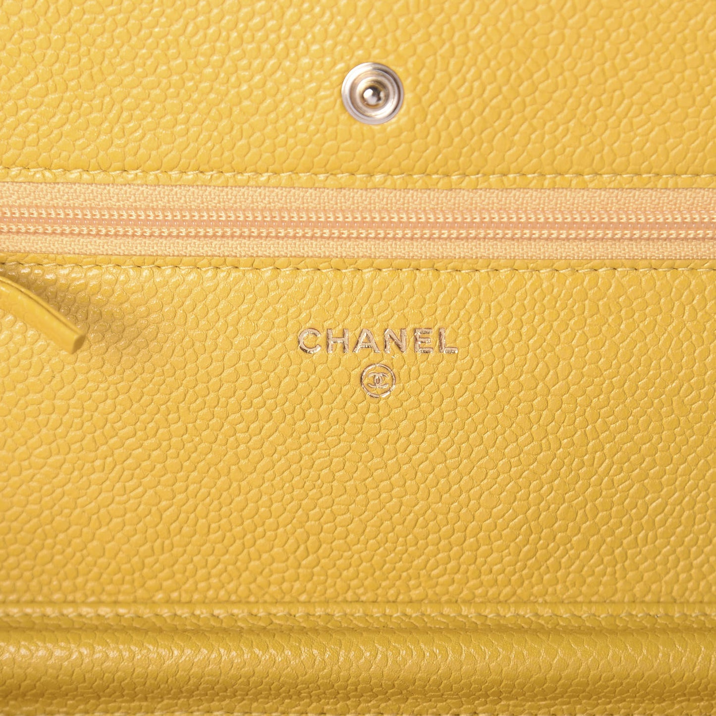 Caviar Quilted Wallet on Chain WOC Yellow