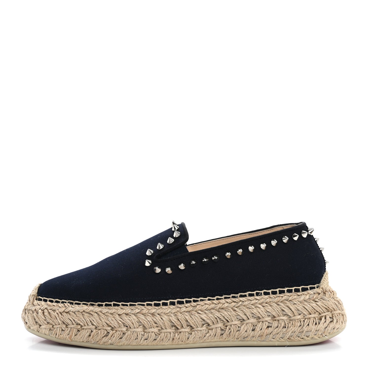 Christian Louboutin Canvas Espaboat Spikes Flat Espadrilles