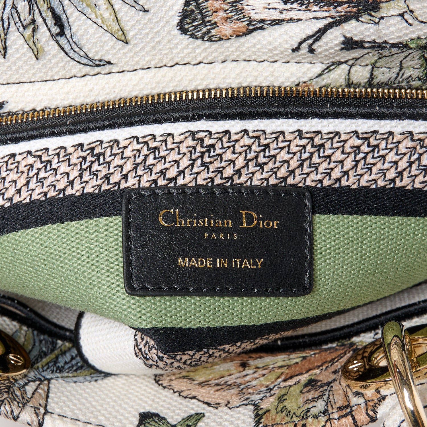 Christian Dior Canvas Toile de Jouy Mexico Embroidered Medium Lady D-Lite White Multicolor 6 of 10