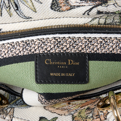 Christian Dior Canvas Toile de Jouy Mexico Embroidered Medium Lady D-Lite White Multicolor 6 of 10