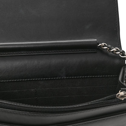 Chanel Lambskin Camellia Studded Wallet on Chain WOC Black 11 of 12