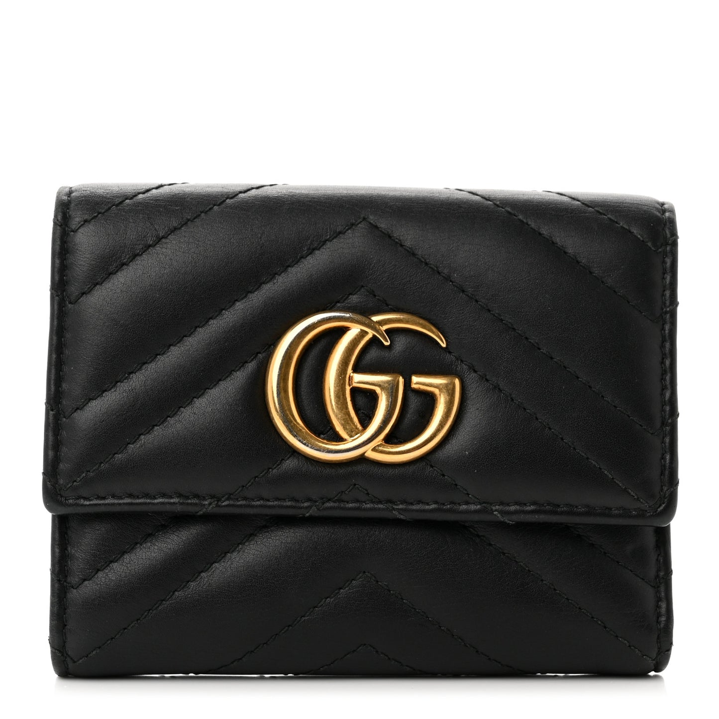 Calfskin Matelasse GG Marmont Wallet Black