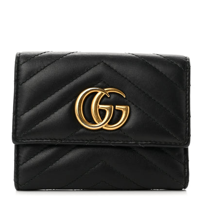 Gucci Calfskin Matelasse GG Marmont Wallet Black 1 of 9