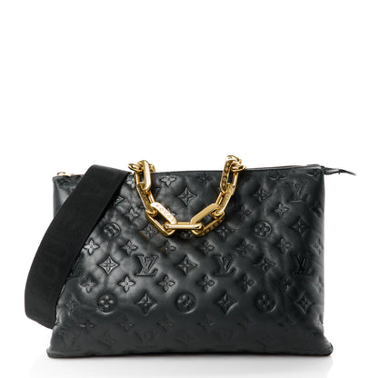Louis Vuitton Lambskin Embossed Monogram Coussin MM Black 1 of 11