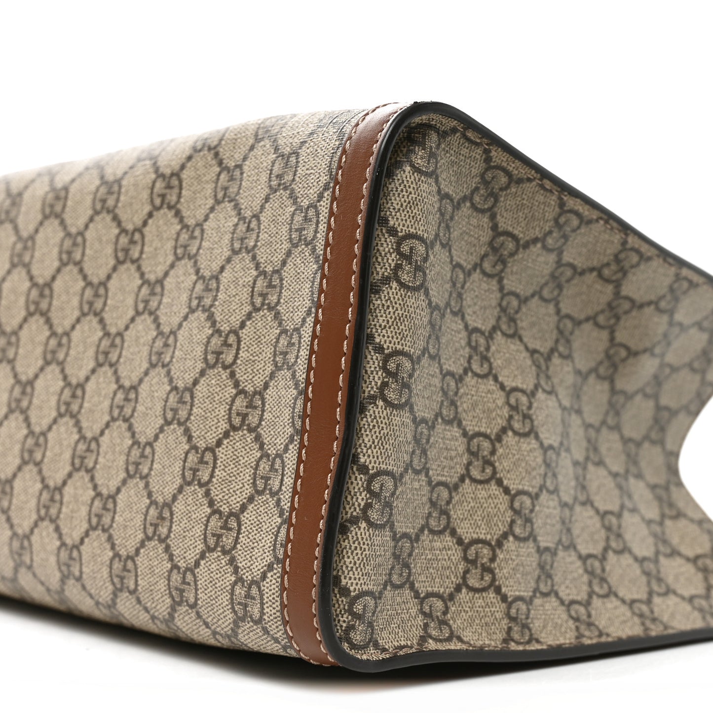 GG Supreme Monogram Medium Padlock Tote Beige Cuir