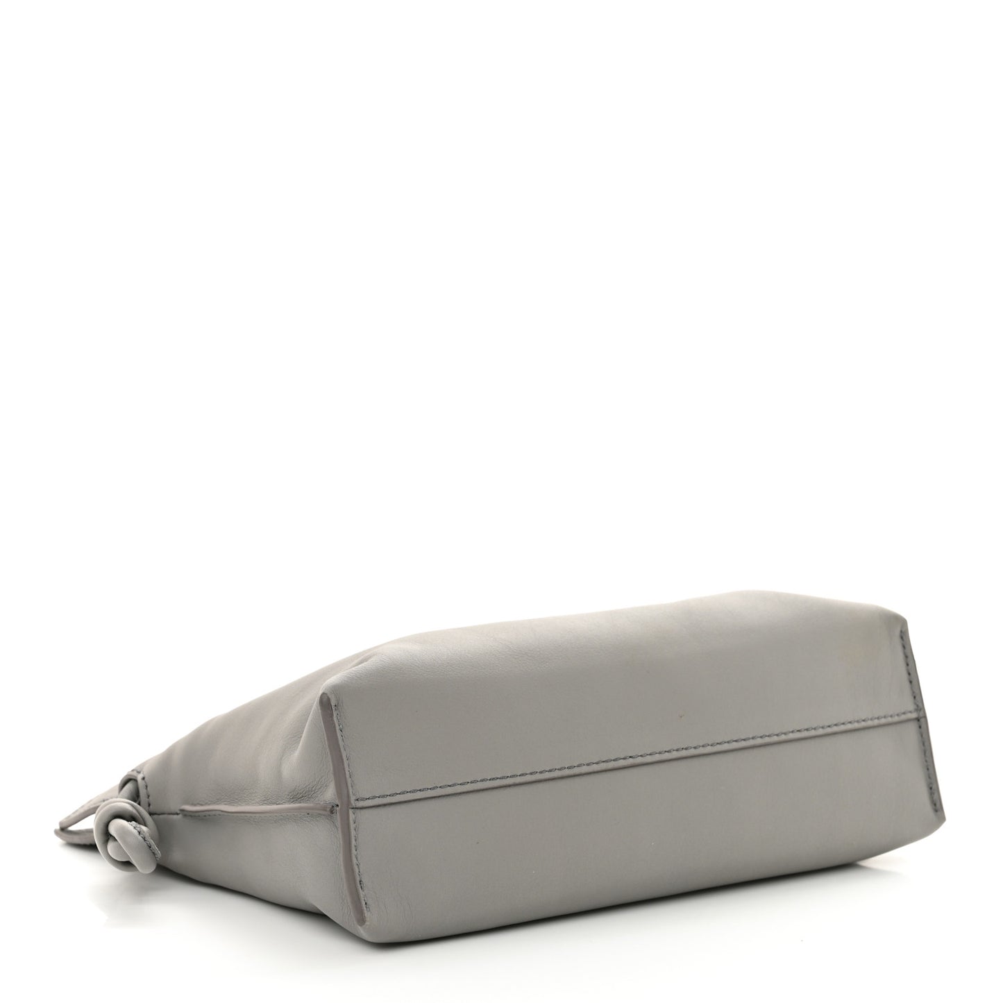 Calfskin Mini Flamenco Knot Clutch Pearl Grey