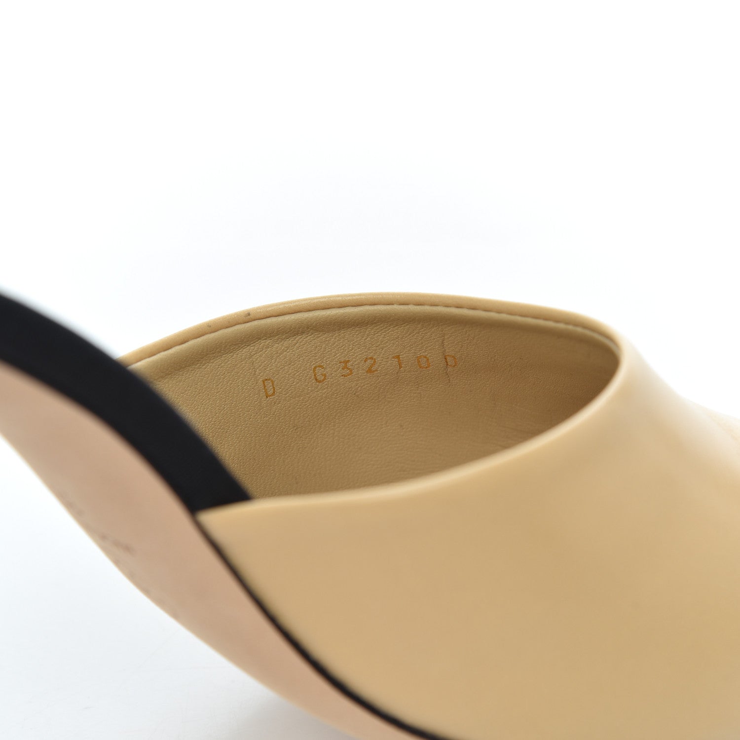 Chanel Goatskin Grosgrain Cap Toe Pearl Mule 39 Beige Black 8 of 16