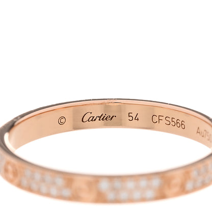 Cartier 18K Pink Gold Diamond 2.6mm LOVE Paved Band Ring 54 6.75 4 of 6