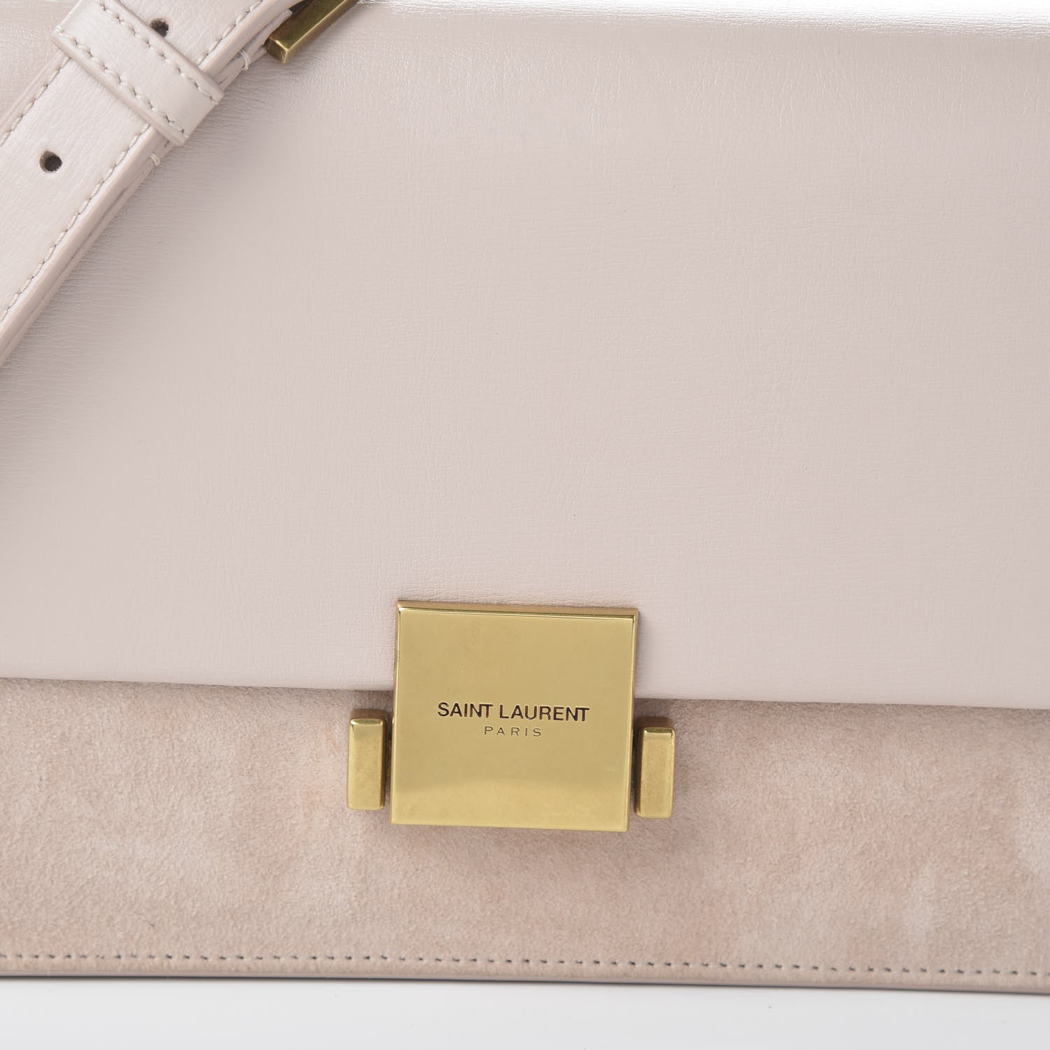 Saint Laurent Smooth Calfskin Suede Medium Bellechasse Bag Marble Pink 9 of 9