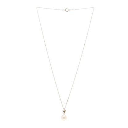 Tiffany Sterling Silver Pearl Paloma Picasso Olive Leaf Drop Pendant Necklace 3 of 4