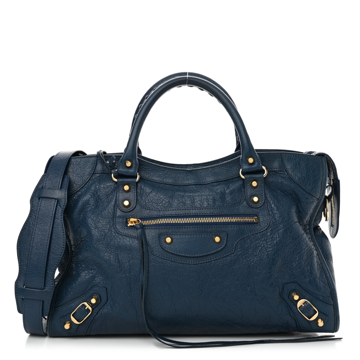 Balenciaga Agneau Classic Gold Hardware City Bleu Profond 1 of 11
