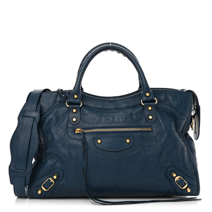 Balenciaga Agneau Classic Gold Hardware City Bleu Profond 1 of 11