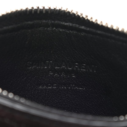 Saint Laurent Calfskin Crocodile Embossed 5 Fragments Zip Pouch Card Holder 6 of 8