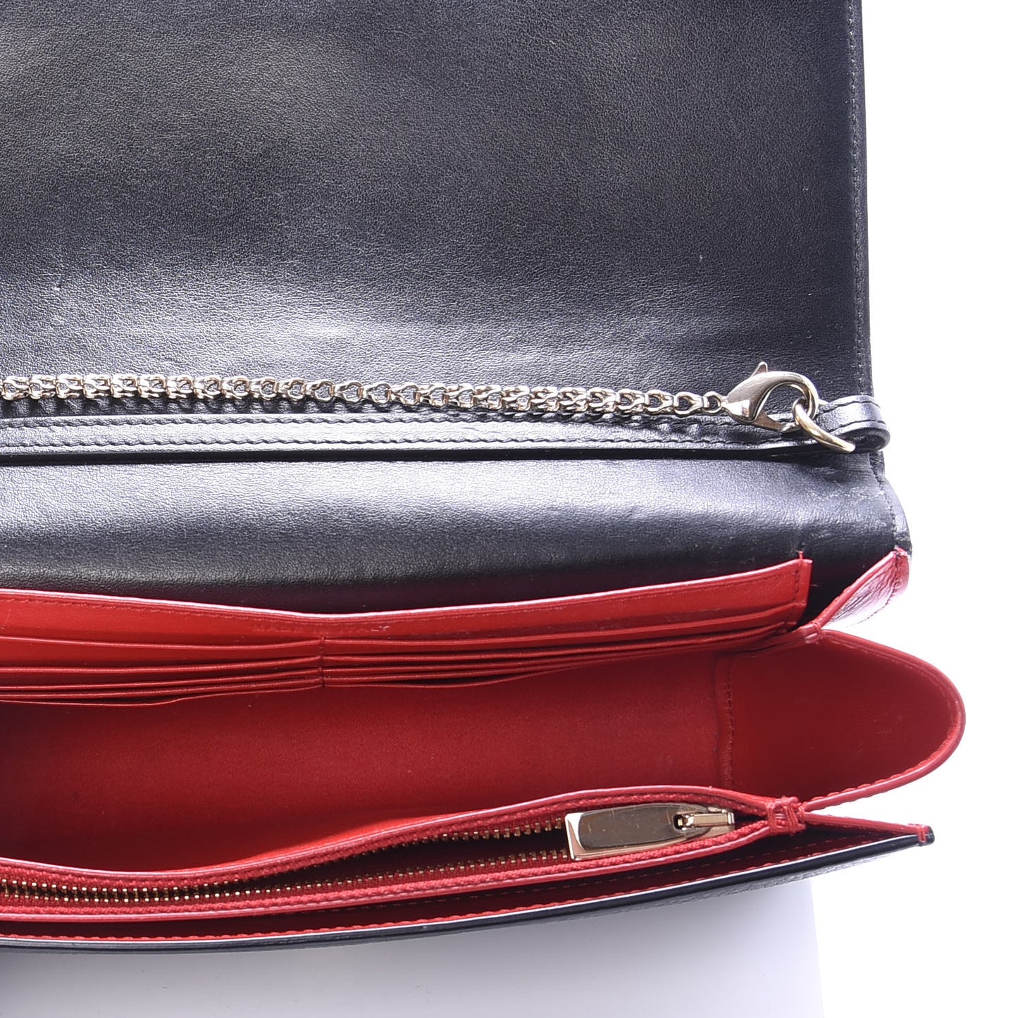 Grained Calfskin Spikes Loubinthesky Paloma Wallet On Chain Black Multimetal