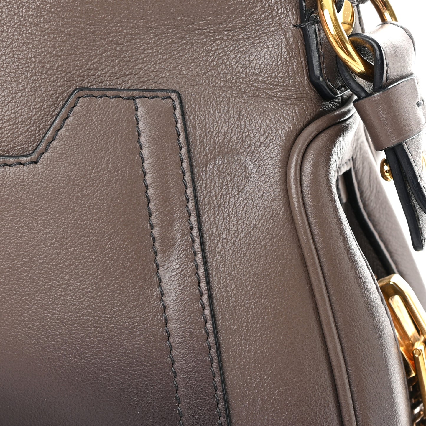 Grained Calfskin Medium Shaded Jennifer Crossbody Bag Brown