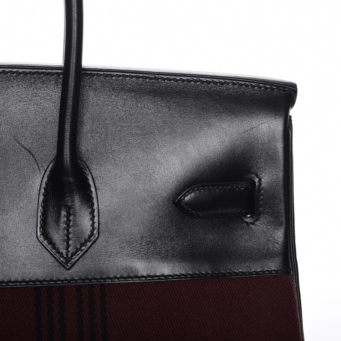 Toile Box Potamus Birkin 35 Black Rouge H