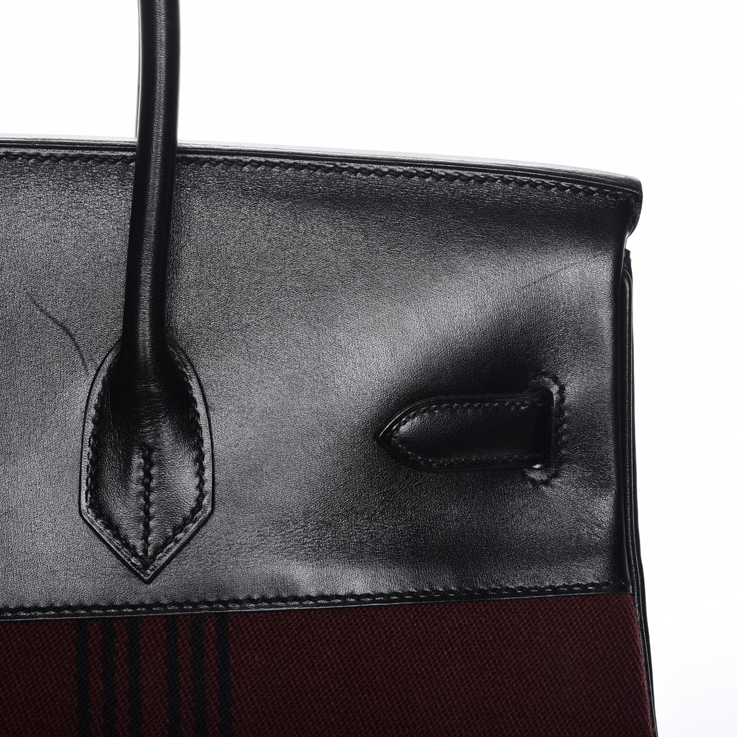 Hermes Toile Box Potamus Birkin 35 Black Rouge H 22 of 24