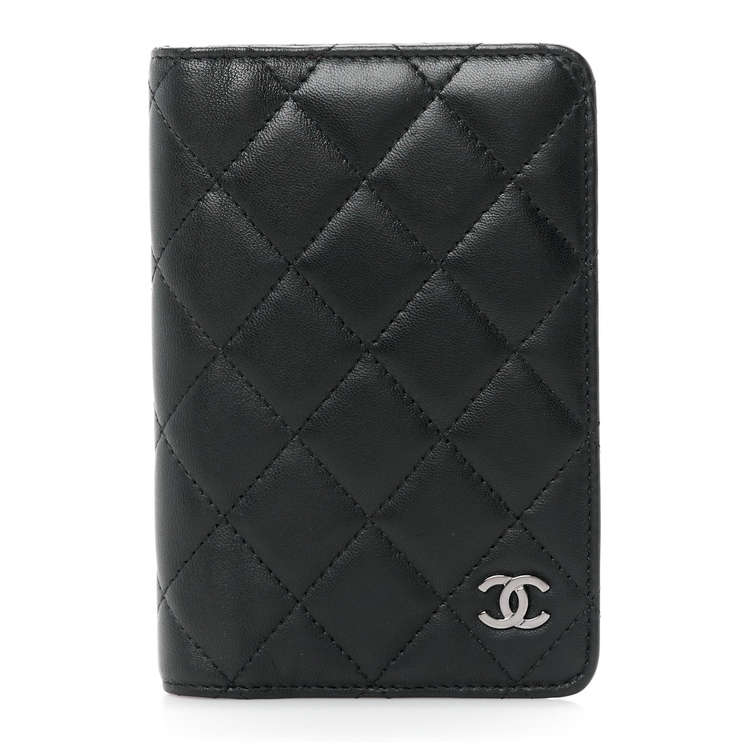 Lambskin Quilted Small Agenda Cover Black