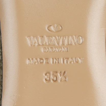 Valentino Garavani Pebbled Calfskin Rockstud Ballerina Flats 35.5 Army Green 7 of 9