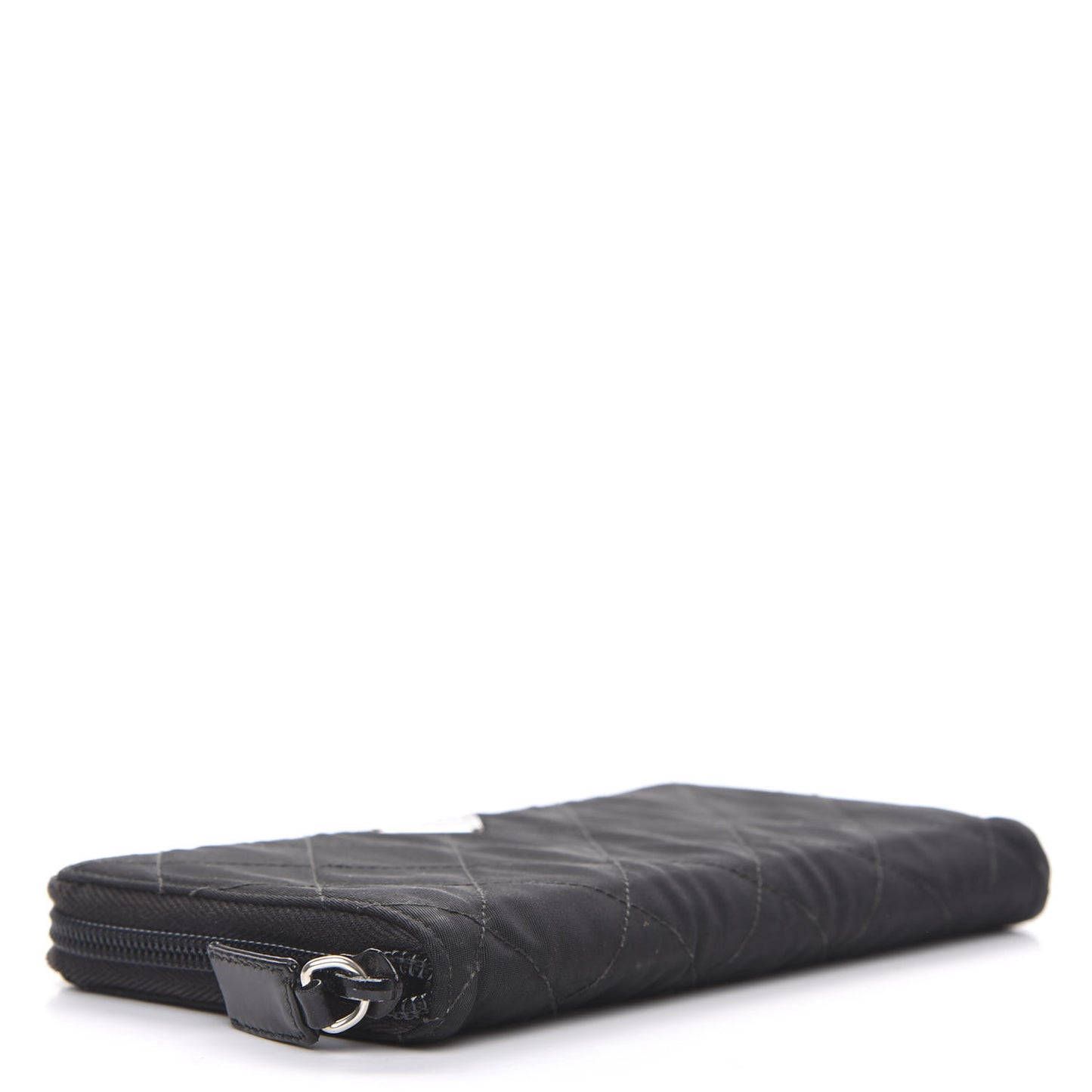 Tessuto Nylon Quilted Zip Around Wallet Black