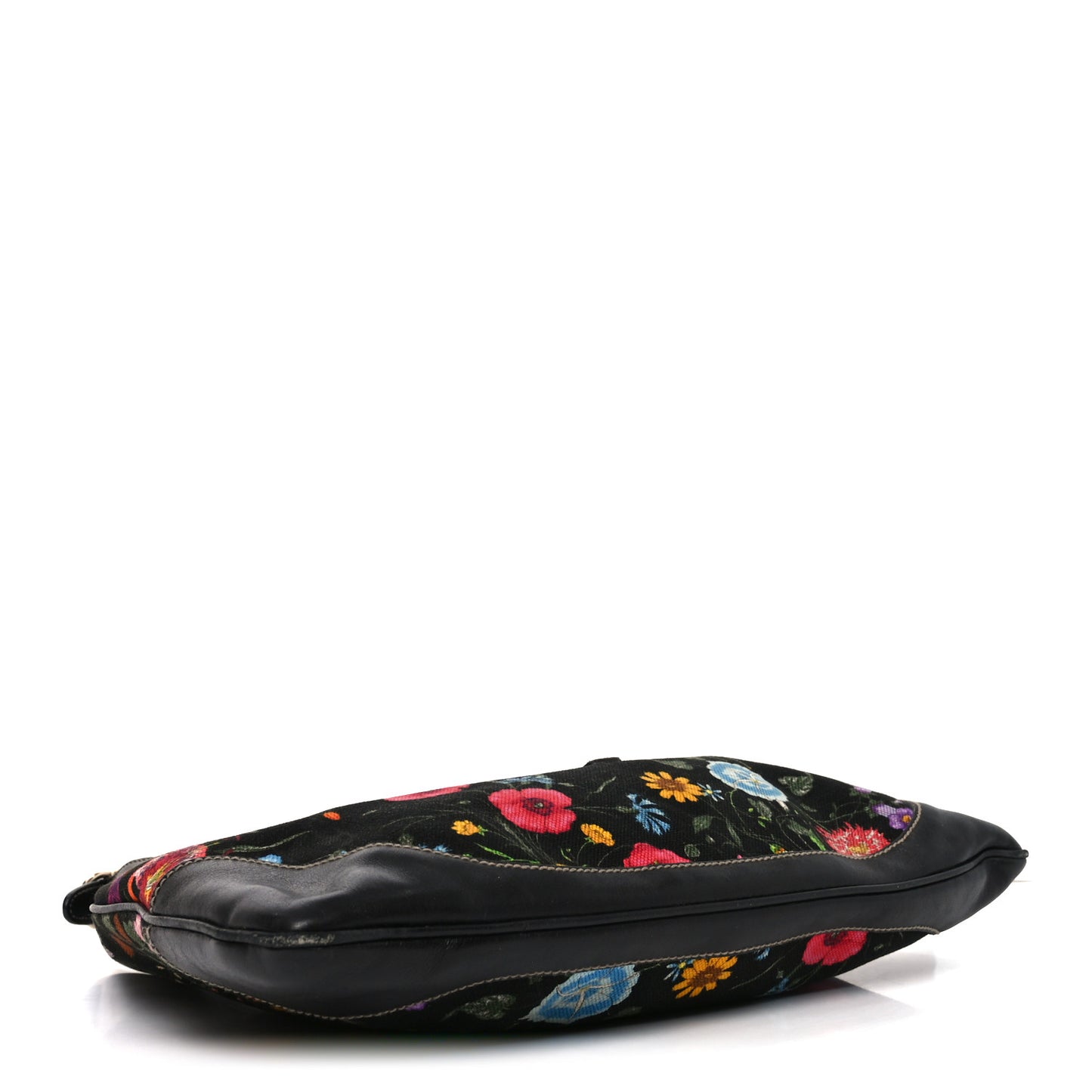 Canvas Floral Flora Medium Jackie O Bouvier Hobo Black