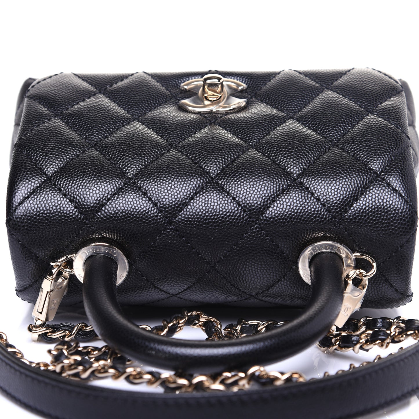 Caviar Quilted Extra Mini Coco Handle Flap Black