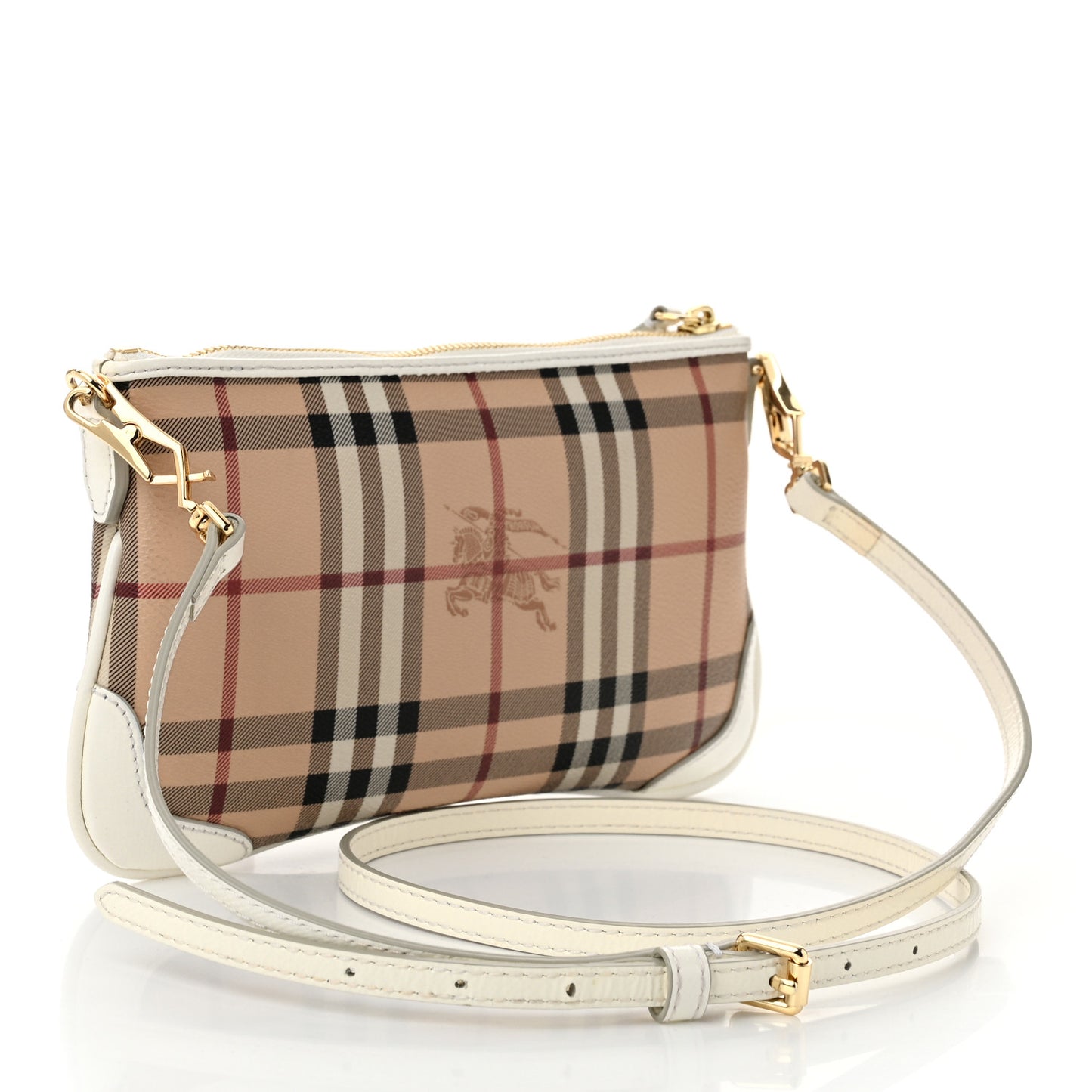 Haymarket Check Small Peyton Crossbody Clutch Bag White