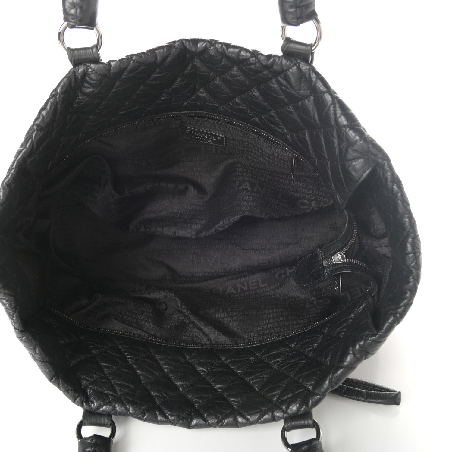 Chanel Distressed Lambskin Vintage Ligne Lady Braid XL Tote Black 5 of 10