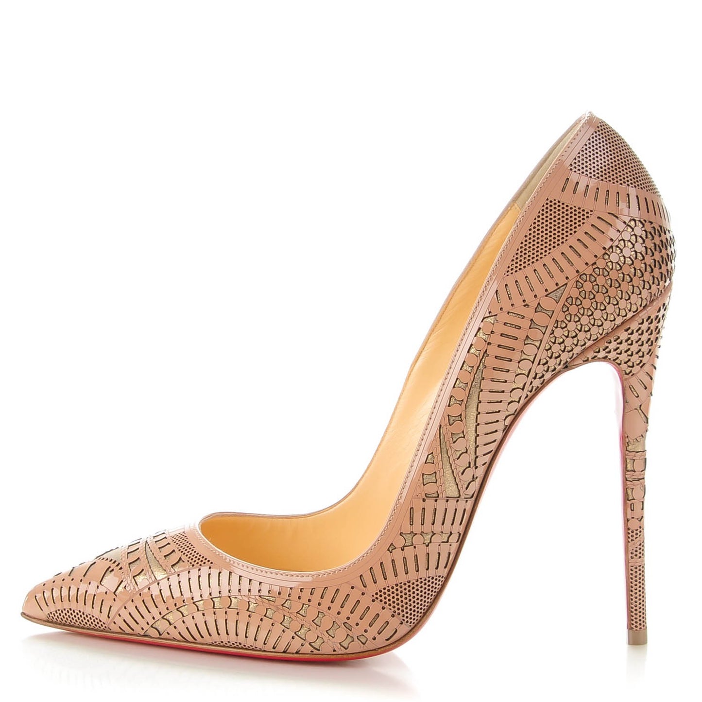 Patent Suede Burma Laser Cut Kristali 120 Pumps 39 Nude