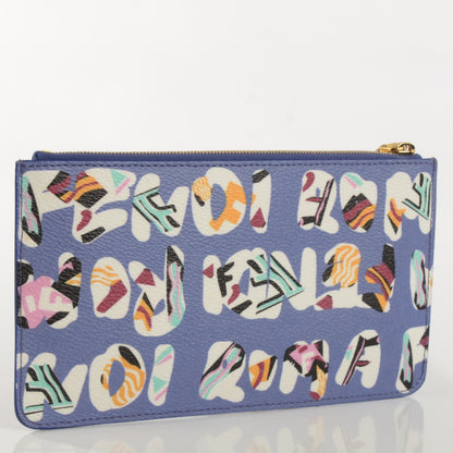 Fendi Glazed Fabric Vitello Elite Fendi Roma Zip Pouch Cassis Paglia 3 of 8