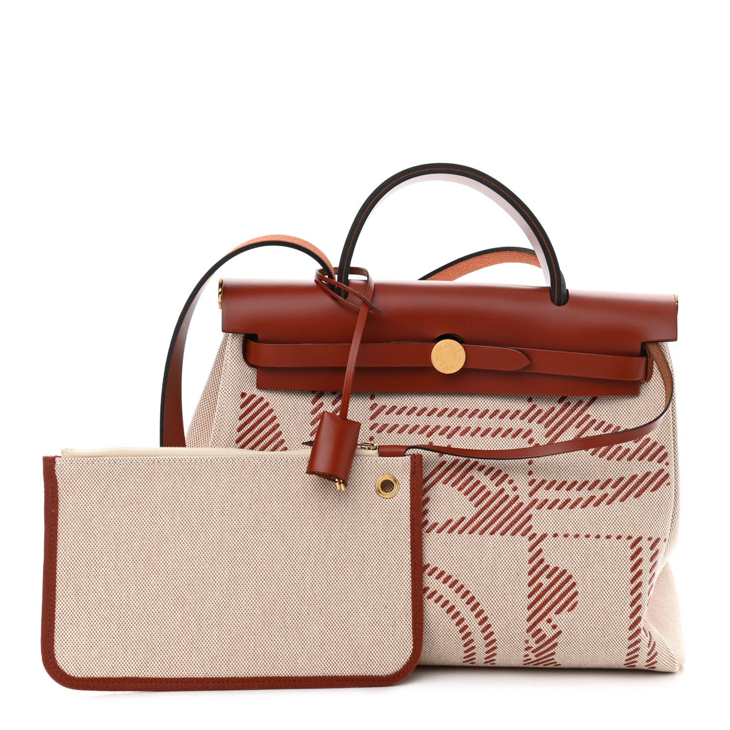 Vache Hunter Toile H Brides de Gala Herbag Zip Retourne 31 PM Cuivre Ecru Beige