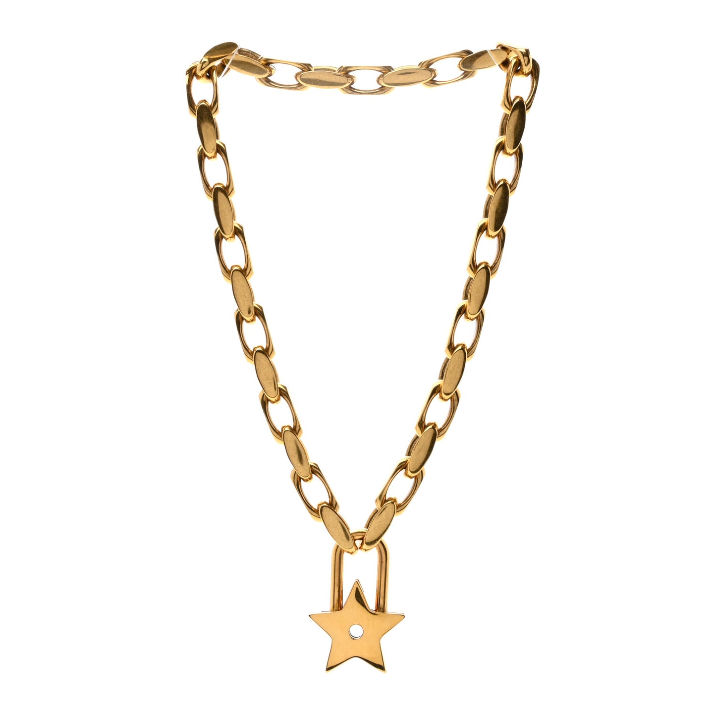 Metal Lucky Star Choker Necklace Aged Gold