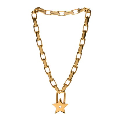 Christian Dior Metal Lucky Star Choker Necklace Aged Gold 2 of 4