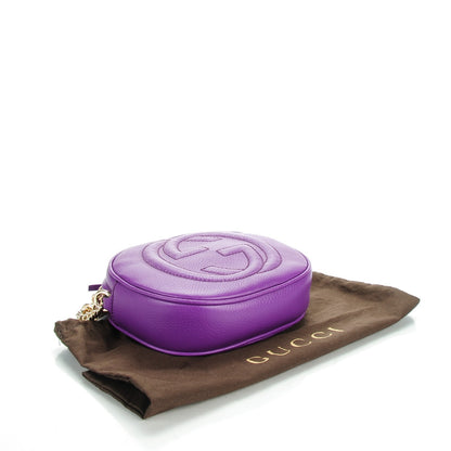 Gucci Pebbled Calfskin Mini Soho Chain Bag Shine Purple 4 of 7
