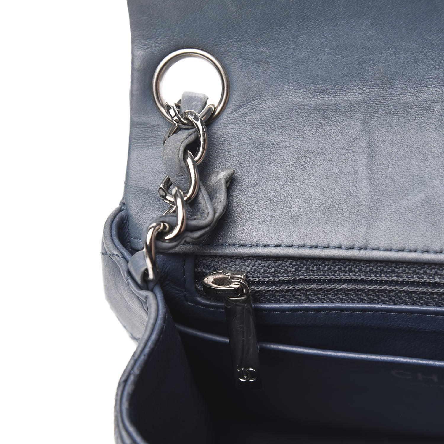 Chanel Lambskin Quilted Mini Square Flap Blue 14 of 16